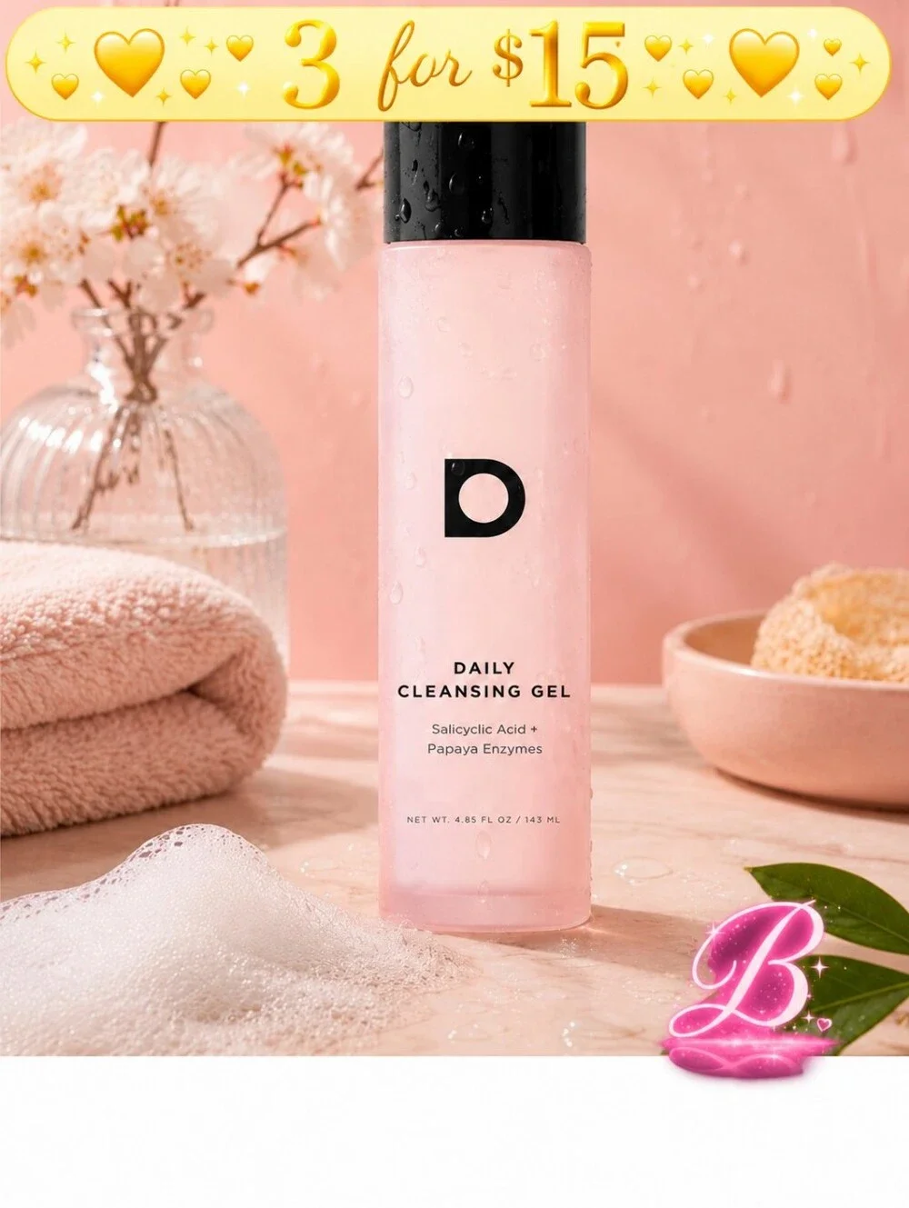 3/$15 Dermstore Daily Cleansing Gel – Salicylic Acid + Papaya Enzymes - NIB